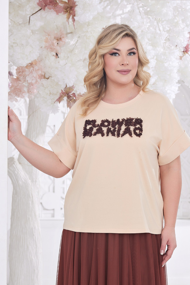 Футболка Лила тр.52-250001-006-66 Flower Maniac беж