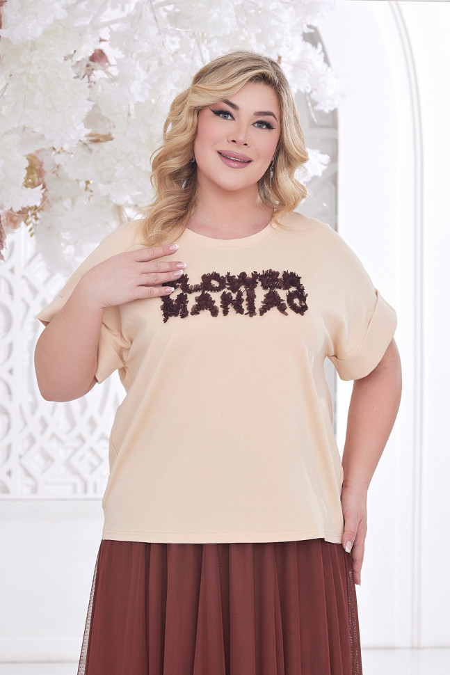 Футболка Лила тр.52-250001-006-66 Flower Maniac беж