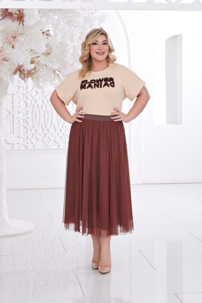 Футболка Лила тр.52-250001-006-66 Flower Maniac беж