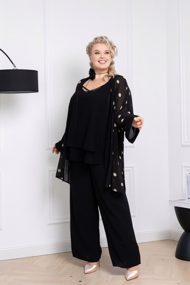 Жакет 132615 черно-бежевый