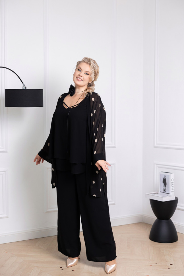 Жакет 132615 черно-бежевый